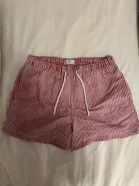 ZARA Red and White Striped Bathing Suit